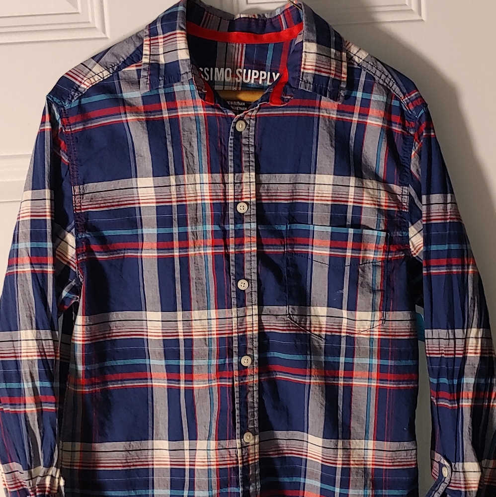 Mossimo supply co womens plaid button down shirt.